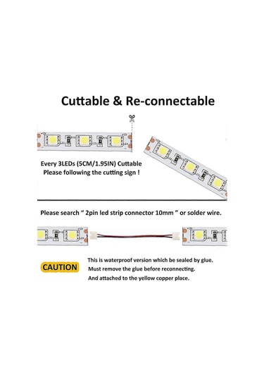 12v 6500k Ruban Led, 5 Metre 300 Led 5050 Smd Ip65 Esnek Bant Led - Canlı Aydınlatma Gösterileri İçin Diğer