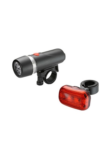 Plus Plf11808 Ve Plrt982 Pilli Ön-Arka Bisiklet Far Set Siyah