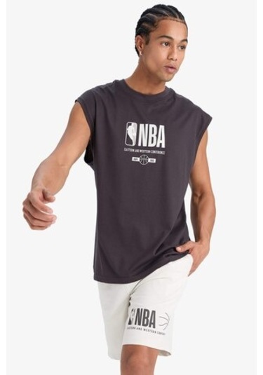 DeFactoFit NBA Wordmark Oversize Geniş Kalıp Bisiklet Yaka Atlet E2750AX25SMAR210