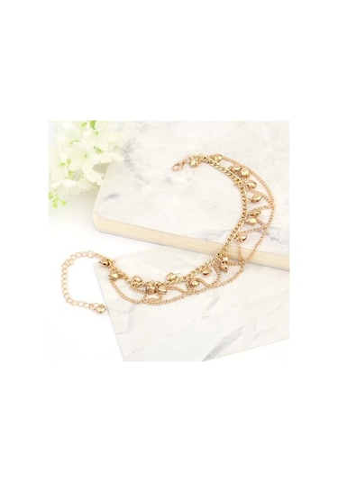 Bohemian Püskül Çan Halhal Yaz Plaj Kadın Sandal Ayak Bileği Bilezik Ayak Zinciri Altın