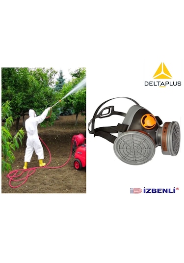 Delta Plus M6400+a2 Tarım İlaçlama İçin Yarım Yüz Gaz Maskesi Filtre İle Beraber