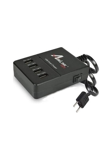 Aırlınk Asc-4000 Hızlı 4'Lü Şarj Aleti,20V-4A,Siya