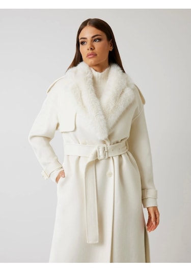 Guess Ella Kadın Çok Renkli Yün Karışımlı Kaban 5bgl027125a-mcml Çok Renkli