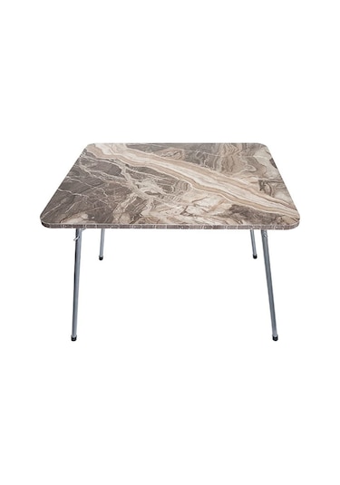 Bofigo 60 x 80 CM Mermer Desenli Katlanır Balkon Bahçe Kamp Piknik Masası Çok Renkli