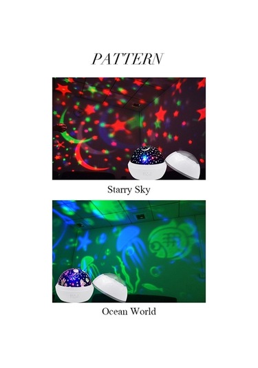 Fortunelane 8 Renkli Siyah Usb Yıldız Deniz Projeksiyon Lambası, Döner Tasarım, Uyku Ortamı Oluşturucu, Pil Dahil Değil