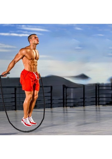 Profesyonel Atlama İpi, Sayılabilir, Ayarlanabilir Uzunluk, 25/2,8 Mm, Güç Antrenmanı, Kaymaz Saplar, Polyester, Siyah