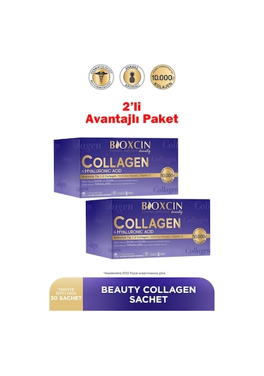Bioxcin Beauty Collagen Hyaluronic Acid 30 Saşe 2 Adet