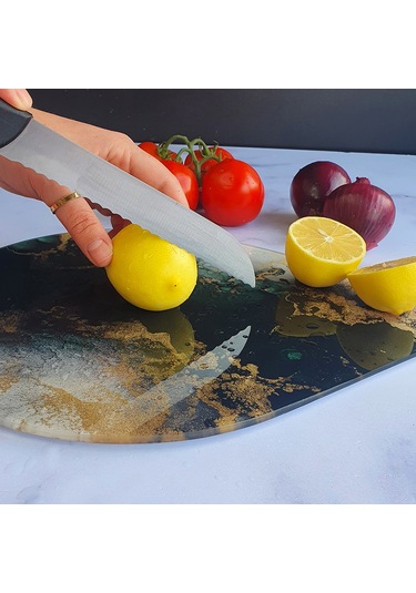 Decorita Cam Kesme Tahtası | Damla Serisi-3|28cmx36cm