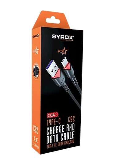 Syrox C92 2.0A Type-C Şarj Data Kablosu