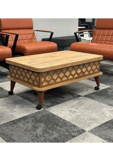 Kademeli Tekerli Akıllı Sehpa Atlantik Çam