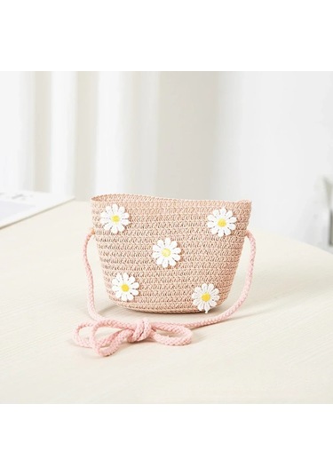 Crossbody Çanta Yeni Yaz Çocuk Plaj Çiçek Hasır Çanta 3-7 Yaşında Yıl Güzel 04 04 Çok Renkli