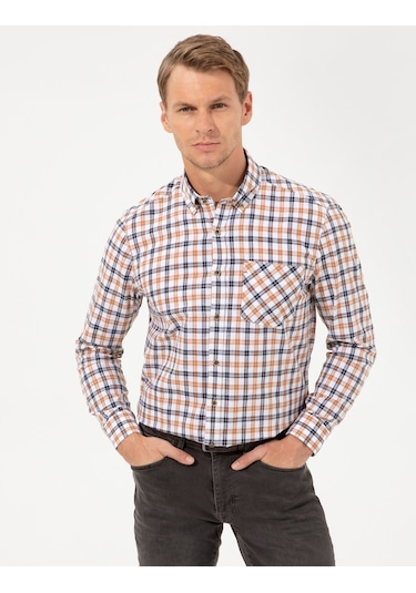Pierre Cardin Erkek Turuncu Gömlek Desenli 50249749-vr051 Turuncu