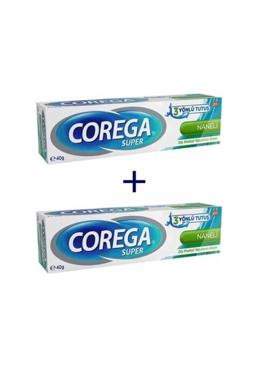 Corega Süper Protez Yapıştırıcı Krem Naneli 2 x 40 G