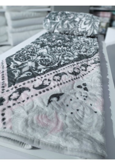 Aksu Tek Kişilik Vizon Battaniye Antibakteriyel Gri