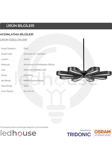 Flower Modern Led Avize Sarkıt Linear Aydınlatma