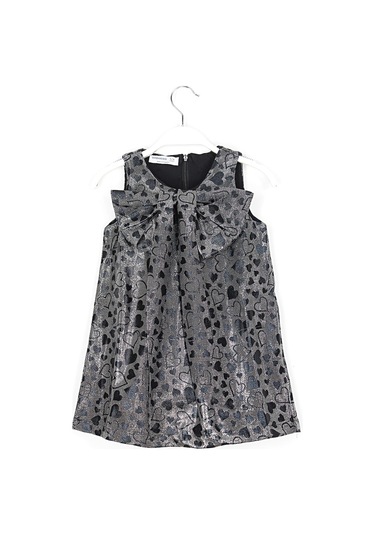 Fiyanklu Kız Çocuk Abiyeleri 3 4 5 6 7 8 9 Yaş Koyu Gri