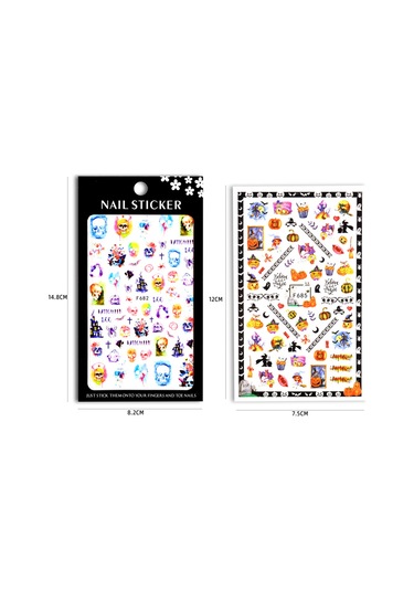 Mufunye Halloween Tırnak Sticker Seti - Dıy Tırnak Sanatı Aksesuarı, Ev Ve Salonu İçin, Çeşitli Desenler, Kolay Uygulama, Multirenkli Kağıt Malzeme