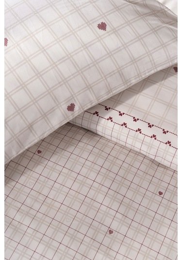 Puffy Eftelya Çift Kişilik Polycotton Nevresim Takımı - Bej Bej