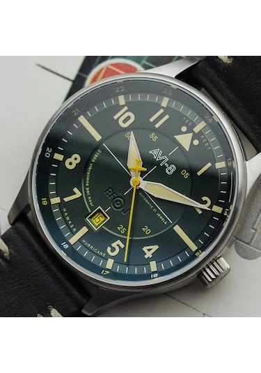 Avı-8 Hawker Hurricane Kent Av-4094-03 Otomatik Erkek Kol Saati Altın