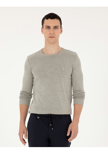 Pierre Cardin Erkek Açık Gri Melanj Kazak /triko 50296575-vr091 Açık Gri Melanj