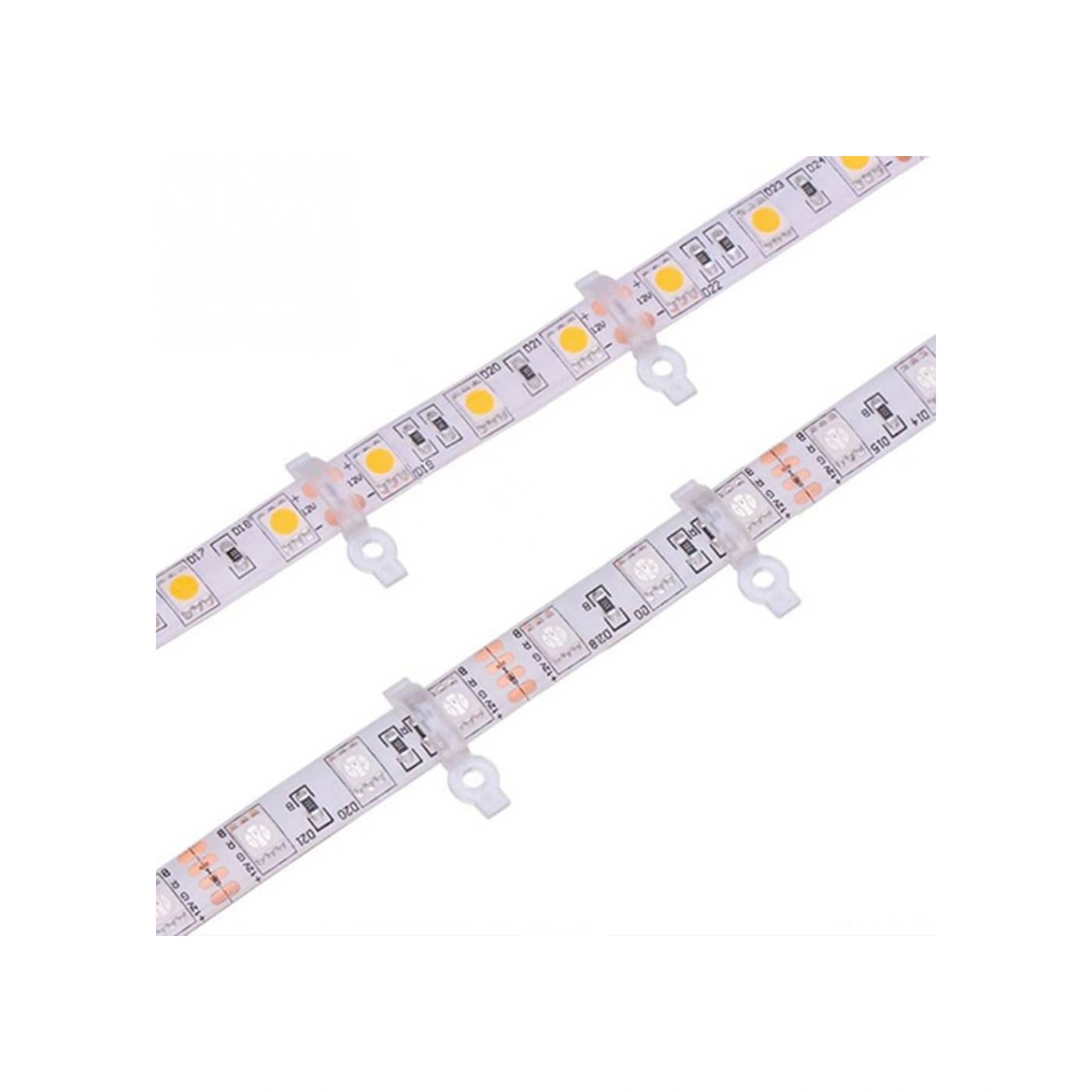 Yaleker 3528/5050 Led Bandı Sabitleme Kiti - Şeffaf Yaylı Tutucular, 100 Adet Klem Ve 100 Vida İle Güvenli Montaj Beyaz