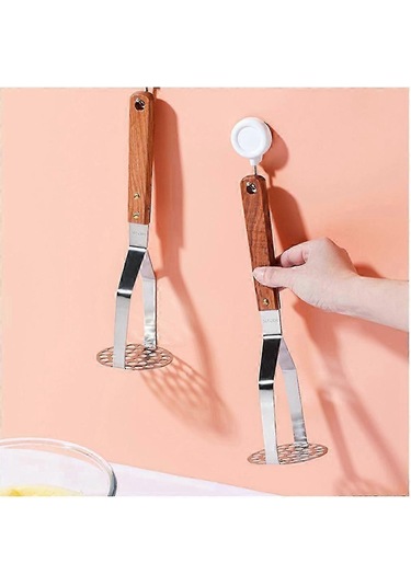 Paslanmaz Çelik Patates Ezici Kauçuk Saplı, 2'li Paket Patates Ve Sebzeleri Ezmek İçin Eski Mutfak Aletigümüş