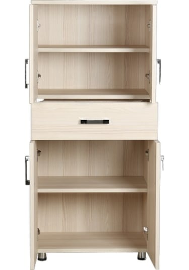 Çok Amaçlı Dolap 180 Cm Hard Parlak Carden Suntalem 4raf 1çekmece Kutuda Sevk El Yapım Ahşap