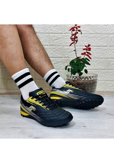 Jump 29117 Siyah-sarı Bağacaklı Halısaha Futbol Aayakkabı 001