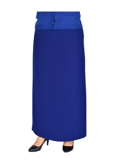 Kadın Uzun Etek Kapalı Yırtmaç-2019 Bgl-st01144 Saks