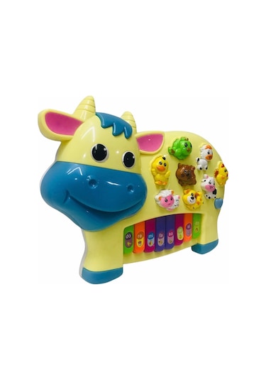 Can Ali Toys Pilli Inek Piyano Türkçe Sesli Müzikli Işıklı  28Cm
