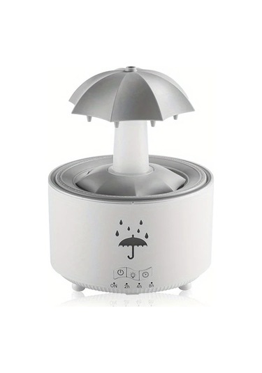 Motion003 Beyaz Döner Şemsiye Damlası Nemlendirici Büyük Sisli Ev Kullanımı Masaüstü Renkli Aydınlatma Uzaktan Kumanda Yatak Odası Ofis İçin