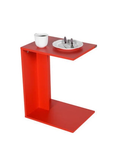 Çok Amaçlı Tekerlekli C Koltuk Sehpası-kırmızı 35x62x45 Cm Gxyxd Kırmızı