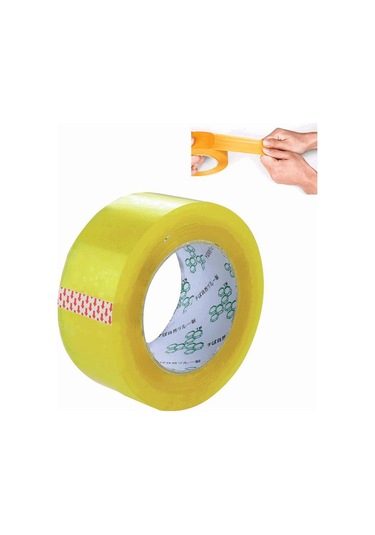 Sones 55mm Genişlik 25mm Kalınlık Paket Sızdırmazlık Paketleme Bandı Rulo Etiket Şeffaf Sarı