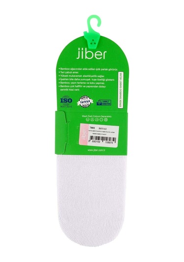 Jiber Erkek Bambu Babet Çorap 7001- 6 Adet Beyaz