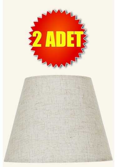 Krem Kumaş Abajur Başlık 2 Adet Konik Çap 35 Cm A870 Krem