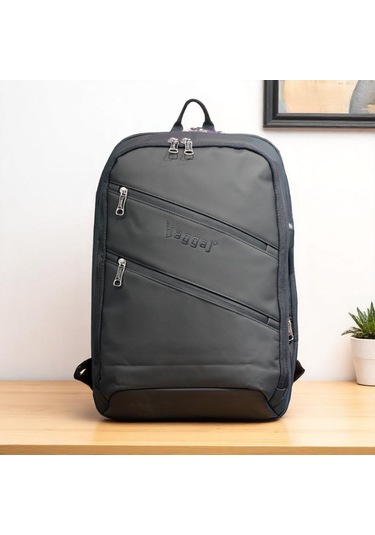 Laptop Gözlü Ve Körüklü İnce Tasarım Sırt Çantası Baggaj S24129 Siyah