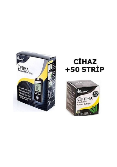 Optima Seker Ölçüm Cihazı+1 Kutu Strip 50 Adet