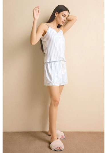 Defacto Regular Fit Çizgili Şort Pijama Altı F6991ax26spbe772 Mavi-be772 Defacto Regular Fit Çizgili Şort Pijama Altı F6991ax26spbe772 Mavi-be772