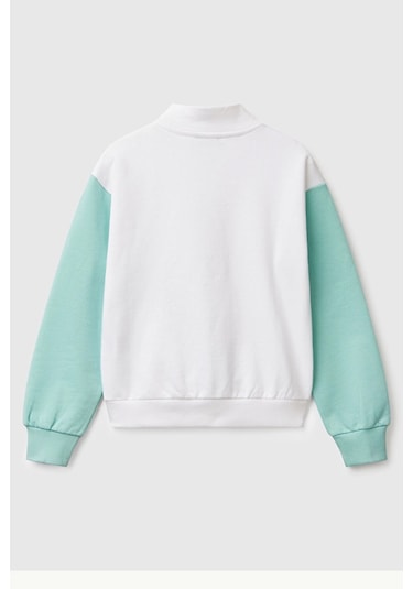 Benetton Kız Çocuk Sweatshirt BEYAZ