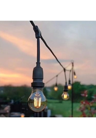 5 Duylu Birbirine Eklenebilir 5 Mt Cata Sarmaşık Dış Mekan Bahçe Aydınlatma Armatürü E27 Ip64 Siyah