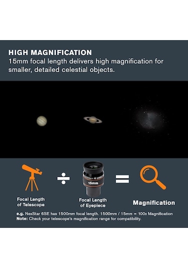 Celestron Ultima Edge - 15 Mm Düz Alan Mercek - 1,25 Inç