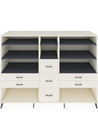 Kronos Dolap 8 Raflı 7 Çekmeceli 220x59x163 Aytaşı-antrasit/ayta Aytaşı-antrasit/aytaşı