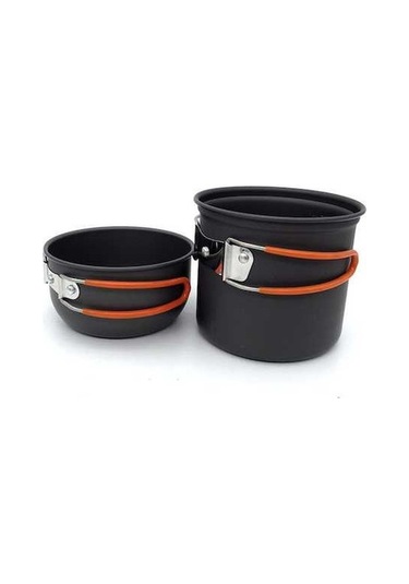 Pazly Kamp Mutfak Seti Alüminyum 2-3 Kişilik Katlanabilir Tencere Kase Isı Sağlama Çiftlik Piknik