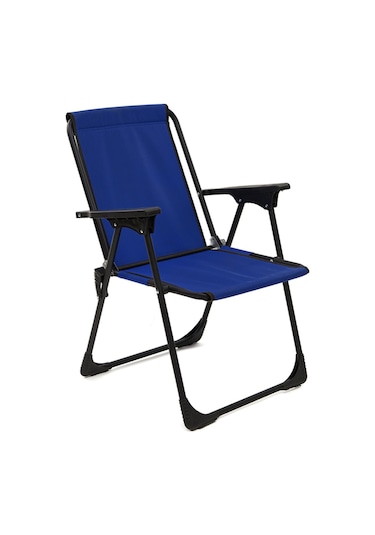 Exent Lüx Katlanır Kamp Piknik Plaj Sandalyesi, Çift Dikişli 120 Kg Taşıma Kapasiteli -lacivert Çok Renkli