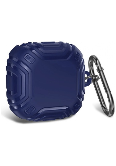 Samsung Galaxy Buds 2 - Buds Pro - Buds 2 Pro Uyumlu Darbe Emici Sert Silikon+ Askılık Lacivert