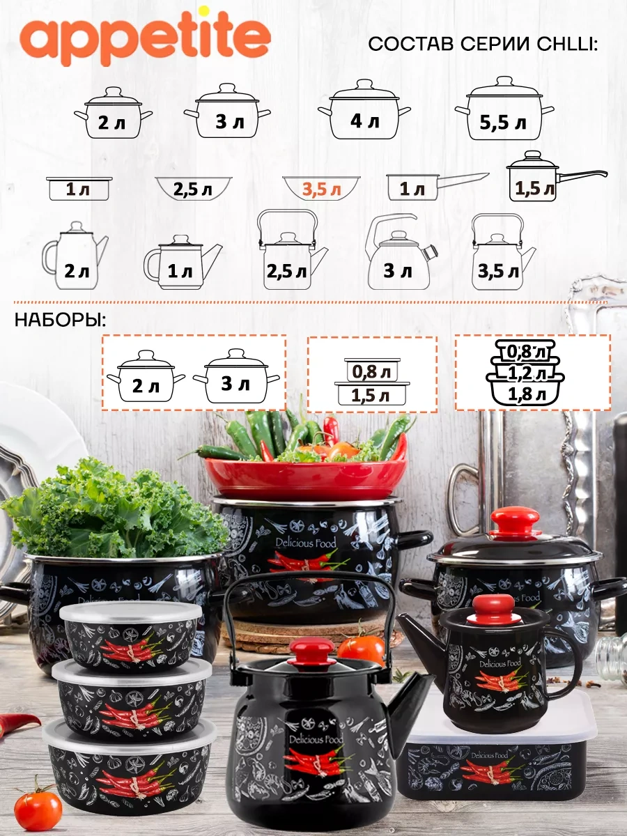 Appetite Chilli 3,5l Emaye Mutfak Kase / Salata Kasesi 141500561