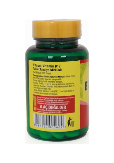 Vitapol Vitamin B-12 1000 Mcg 100 Tablet