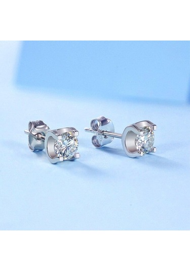 Yeşil Bagueringen Mavi Yeşil Renk Mozanit Küpe 925 Ayar Gümüş 1ct Düzenlendi Elmas Takı Düğün Parti Yıldönümü Hediyesi