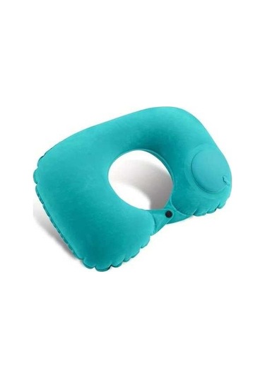 Trendooze Yeşil Şişme Boyun Yastığı Taşınabilir Hafif Otomatik Şişme Ofis Seyahat Yeşil Yeşil