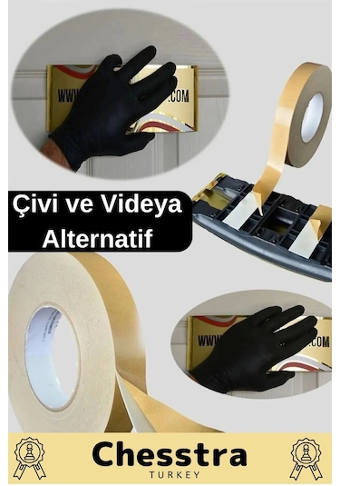 Uzun Ömürlü Süngerli Ultra Yapışkan İç Dış Mekan Çok Amaçlı Çift Taraflı 10 Metre Köpük Bant 2 Adet